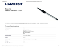 Thumbnail of document Oxysens Dissolved Oxygen Sensor Hamilton Company 20361